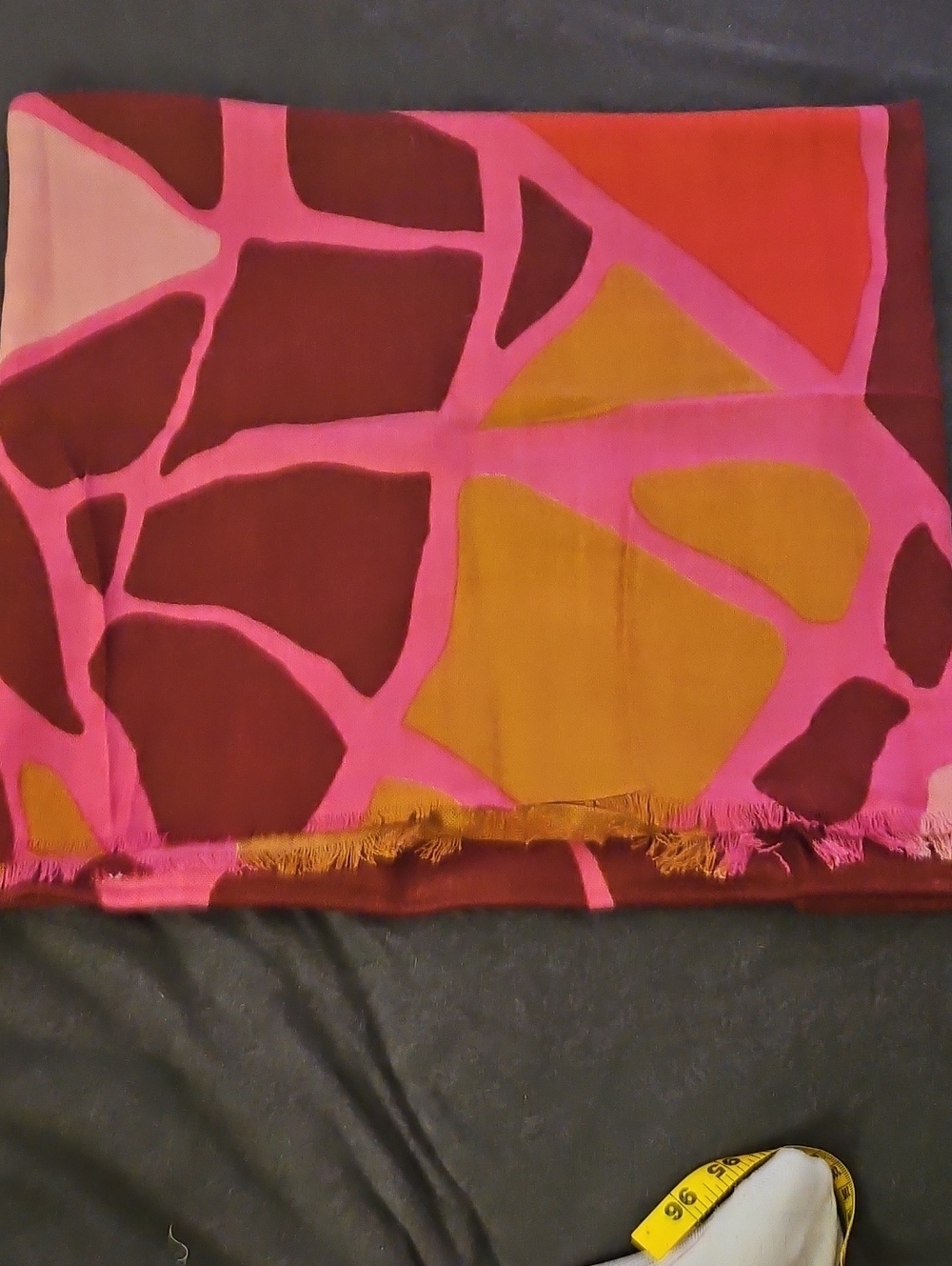 Bold Pink and Gold Geometric Blanket Scarf